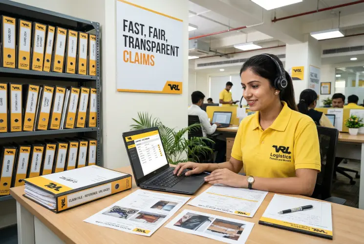 Fast and transparent insurance claim processing for moving goods by VRL Logistics
