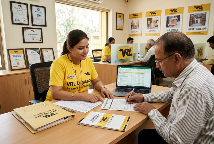 Insurance documentation assistance for moving goods — VRL Logistics insured relocation service